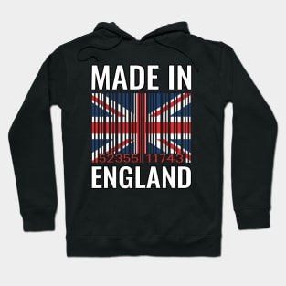 Made in England Barcode Flag Hoodie